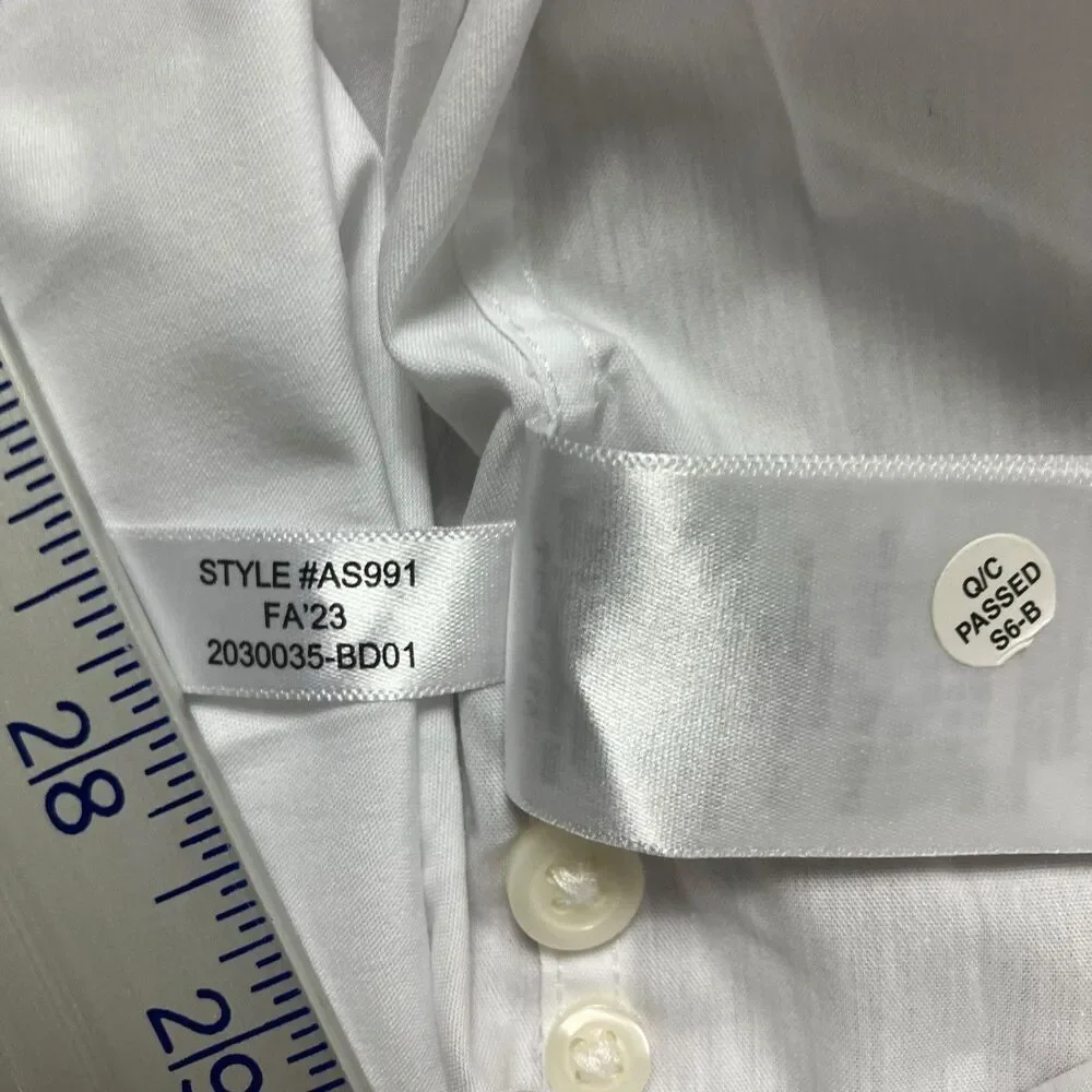 J Crew Button Up Performance Dress Shirt Mens XL White Stretch Career‎ AS991